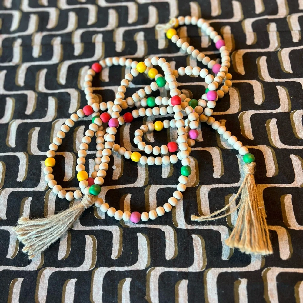 🩷💛 Colorful Wood Bead Garland ❤️💚
